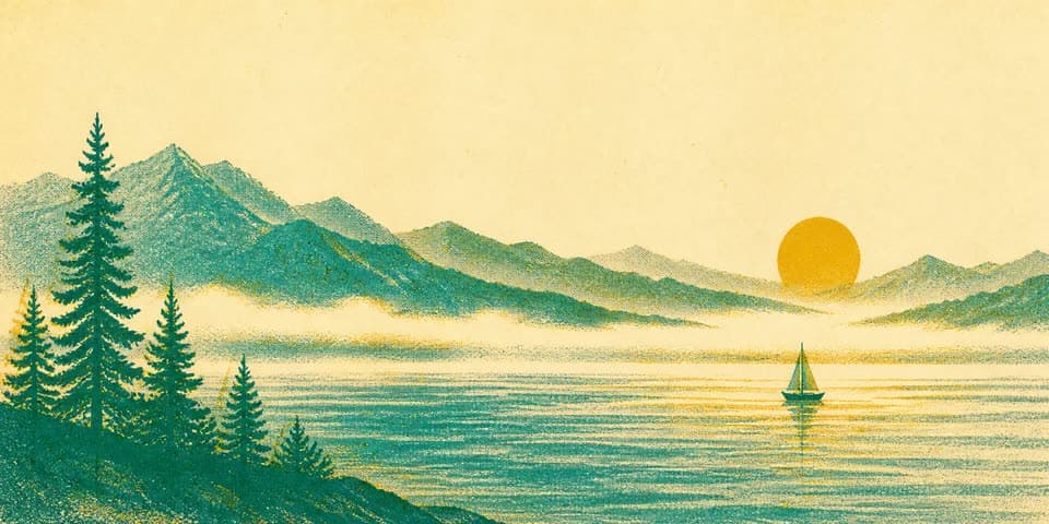 Flathead, Morning: two-ink risograph