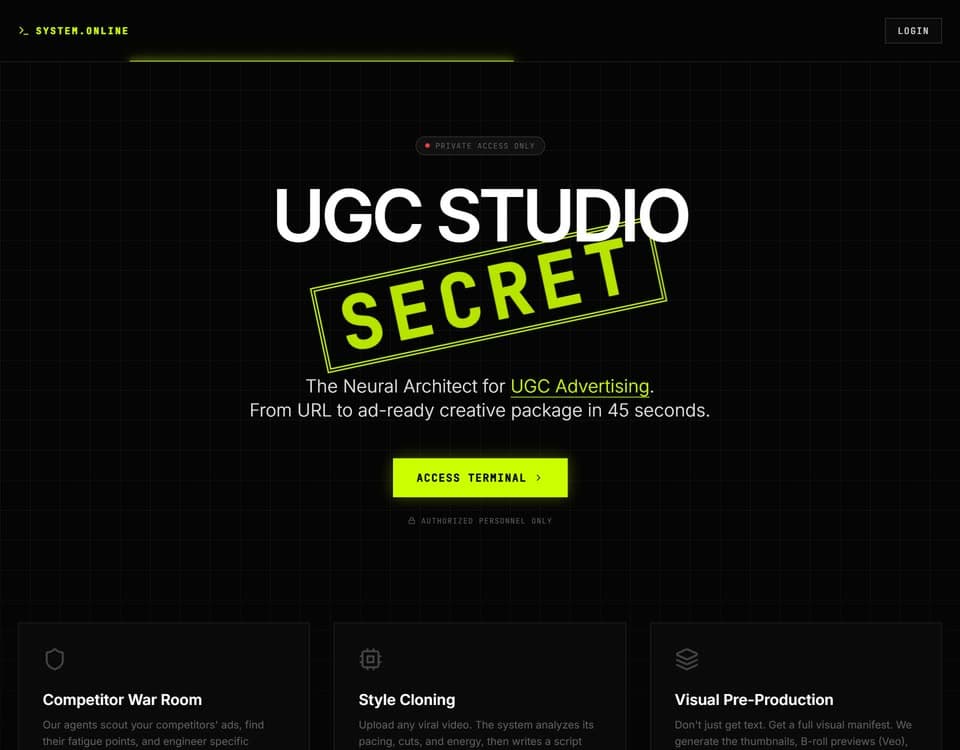 UGC Studio Secret: an agentic UGC studio