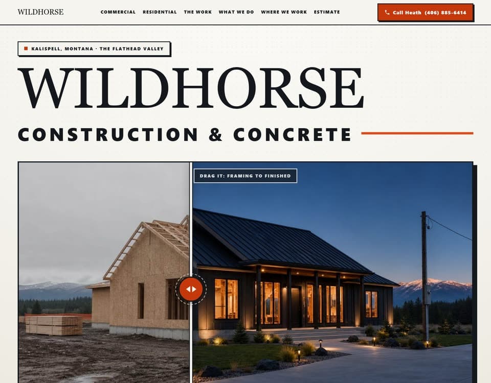 Wild Horse Construction: client commission · 22 pages and a voice agent