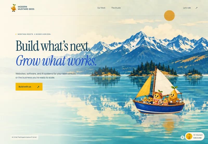 Modern Mustard Seed, a agentic web studio website built by Modern Mustard Seed