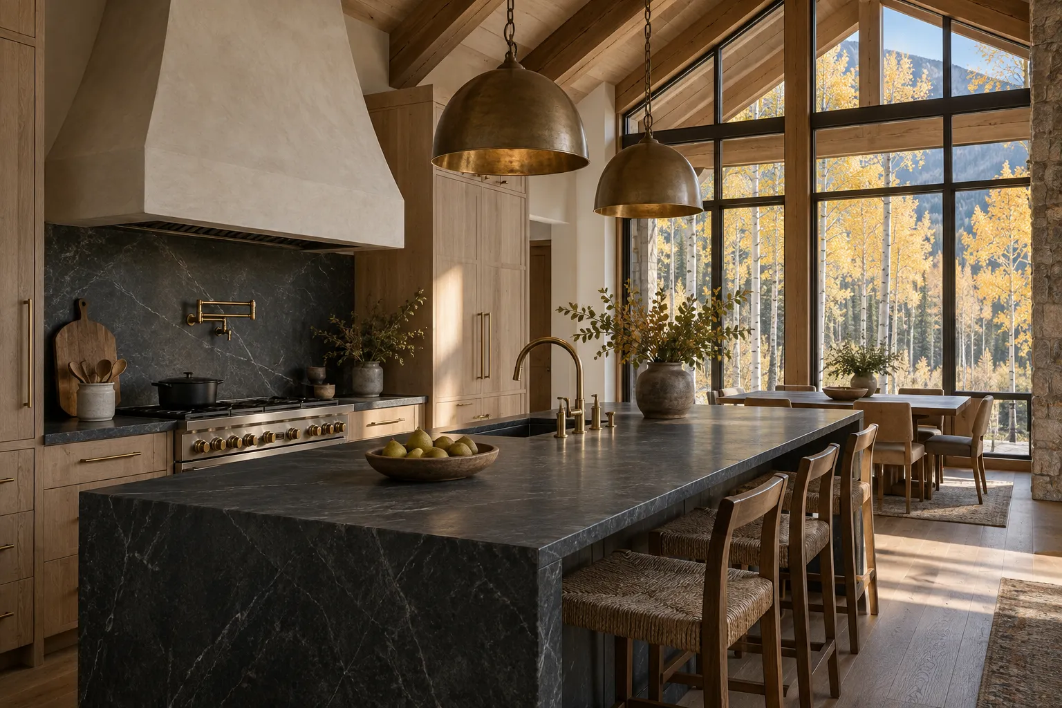 Kitchen framing and soapstone