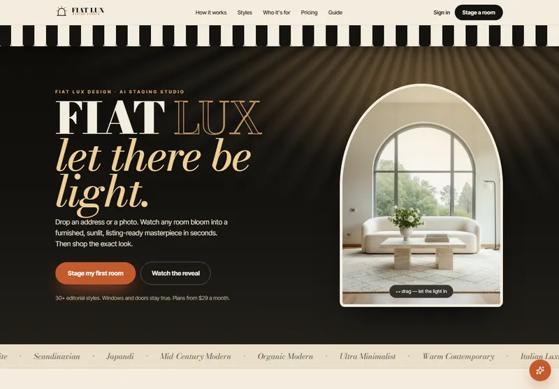 Fiat Lux Design Co.: a preview of the website built by Modern Mustard Seed.