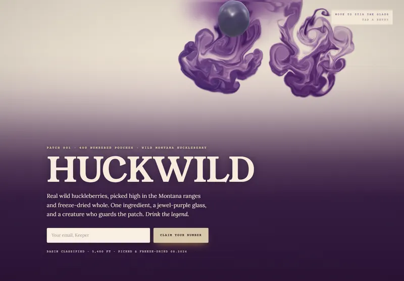 HUCKWILD: a preview of the website built by Modern Mustard Seed.